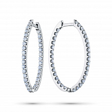 14K White Gold Earrings with 66 Round-Cut Lab-Created Diamonds 3.481 CT.TW