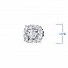 14K White Gold Earring Studs with 26 Round-Cut Lab-Created Diamonds 0.557 CT.TW