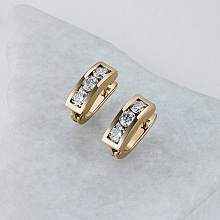 14K Rose Gold Earrings with 6 Round-Cut Lab-Created Diamonds 0.917 CT.TW