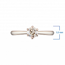 14K Rose Gold Ring with 1 Round-Cut Lab-Created Diamond 0.54 CT.TW
