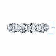 14K White Gold Ring with 13 Round-Cut Lab-Created Diamonds 0.929 CT.TW