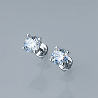 14K White Gold Earring Studs with 2 Round-Cut Lab-Created Diamonds 2.52 CT.TW - изображение 4