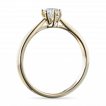 14K Yellow Gold Ring with 1 Round-Cut Lab-Created Diamond 0.344 CT.TW