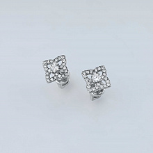 14K White Gold Earring Studs with 50 Round-Cut Lab-Created Diamonds 0.466 CT.TW