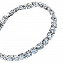 14K White Gold Bracelet with 27 Round-Cut Lab-Created Diamonds 14.888 CT.TW