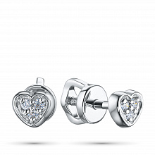 Sterling Silver Earring Studs with 6 Round-Cut Lab-Created Diamonds 0.087 CT.TW