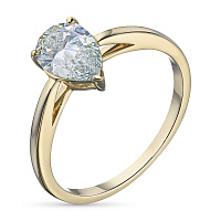 14K Yellow Gold Ring with 1 Pear-Cut Lab-Created Diamond 1.038 CT.TW - изображение 1
