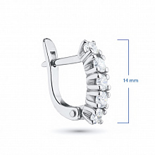 Sterling Silver Earrings with 10 Round-Cut Lab-Created Diamonds 0.855 CT.TW