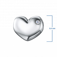 Sterling Silver Pendant with 1 Round-Cut Lab-Created Diamond 0.008 CT.TW