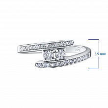 Sterling Silver Ring with 28 Round-Cut Lab-Created Diamonds 0.484 CT.TW