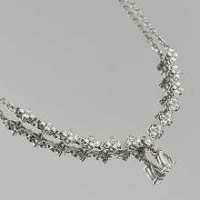 14K White Gold Necklace with 50 Round-Cut Lab-Created Diamonds 2.185 CT.TW