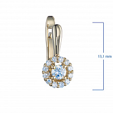 14K Yellow Gold Earrings with 26 Round-Cut Lab-Created Diamonds 0.371 CT.TW