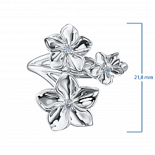 Sterling Silver Ring with 3 Round-Cut Lab-Created Diamonds 0.045 CT.TW