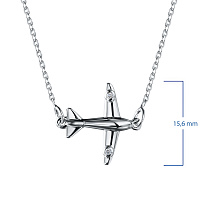 Sterling Silver Necklace with 2 Round-Cut Lab-Created Diamonds 0.014 CT.TW - изображение 3