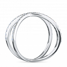 14K White Gold Ring with 45 Round-Cut Lab-Created Diamonds 0.448 CT.TW