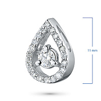 Sterling Silver Pendant with 21 Round-Cut Lab-Created Diamonds 0.319 CT.TW - изображение 2