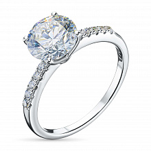 14K White Gold Ring with 11 Round-Cut Lab-Created Diamonds 2.279 CT.TW