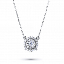14K White Gold Necklace with 27 Round-Cut Lab-Created Diamonds 0.281 CT.TW