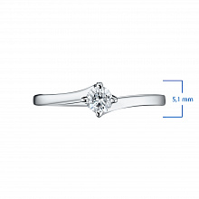 14K White Gold Ring with 1 Round-Cut Lab-Created Diamond 0.36 CT.TW