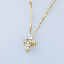 Yellow Gold Pendant with 6 Round-Cut Diamonds 0.249 CT.TW