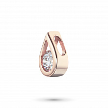 14K Rose Gold Pendant with 1 Round-Cut Lab-Created Diamond 0.46 CT.TW