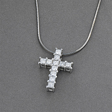 14K White Gold Pendant with 11 Princess-Cut Lab-Created Diamonds 1.425 CT.TW