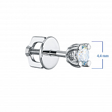 14K White Gold Earring Studs with 2 Round-Cut Lab-Created Diamonds 0.446 CT.TW