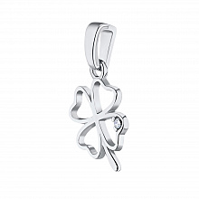 Sterling Silver Pendant with 1 Round-Cut Lab-Created Diamond 0.007 CT.TW