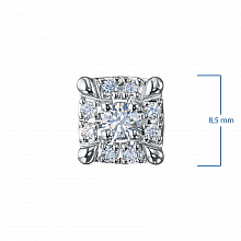 14K White Gold Earring Studs with 18 Round-Cut Lab-Created Diamonds 0.591 CT.TW