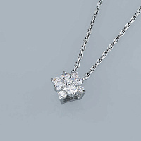 Sterling Silver Pendant with 9 Round-Cut Lab-Created Diamonds 0.311 CT.TW - изображение 4