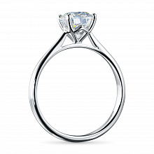 14K White Gold Ring with 1 Round-Cut Lab-Created Diamond 1.07 CT.TW