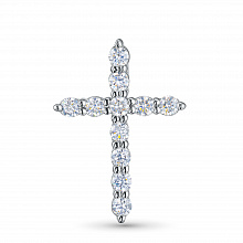 Sterling Silver Pendant with 11 Round-Cut Lab-Created Diamonds 0.665 CT.TW