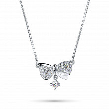 Sterling Silver Necklace with 35 Round-Cut Lab-Created Diamonds 0.313 CT.TW