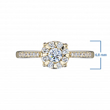 14K Yellow Gold Ring with 23 Round-Cut Lab-Created Diamonds 0.519 CT.TW