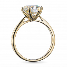 14K Yellow Gold Ring with 1 Round-Cut Lab-Created Diamond 2.094 CT.TW
