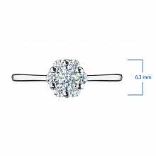 14K White Gold Ring with 7 Round-Cut Lab-Created Diamonds 0.379 CT.TW