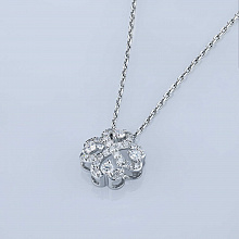 Sterling Silver Pendant with 29 Round-Cut Lab-Created Diamonds 0.367 CT.TW