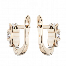 14K Rose Gold Earrings with 6 Round-Cut Lab-Created Diamonds 0.717 CT.TW