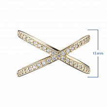 14K Yellow Gold Ring with 45 Round-Cut Lab-Created Diamonds 0.58 CT.TW
