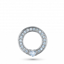 Sterling Silver Pendant with 21 Round-Cut Lab-Created Diamonds 0.185 CT.TW