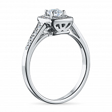 14K White Gold Ring with 27 Round-Cut Lab-Created Diamonds 0.478 CT.TW