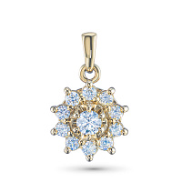 Yellow Gold Pendant with 11 Round-Cut Lab-Created Diamonds 0.684 CT.TW - изображение 1