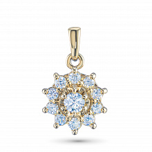 14K Yellow Gold Pendant with 11 Round-Cut Lab-Created Diamonds 0.791 CT.TW