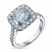 14K White Gold Ring with 29 Round-Cut Lab-Created Diamonds 2.509 CT.TW