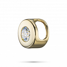 14K Yellow Gold Pendant with 1 Round-Cut Lab-Created Diamond 0.121 CT.TW