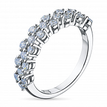 Sterling Silver Ring with 25 Round-Cut Lab-Created Diamonds 0.611 CT.TW