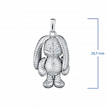 Sterling Silver Pendant with 2 Round-Cut Lab-Created Diamonds 0.015 CT.TW