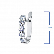 Sterling Silver Earrings with 10 Round-Cut Lab-Created Diamonds 0.917 CT.TW