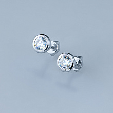 Sterling Silver Earring Studs with 2 Round-Cut Lab-Created Diamonds 0.569 CT.TW