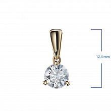 14K Yellow Gold Pendant with 1 Round-Cut Lab-Created Diamond 0.309 CT.TW